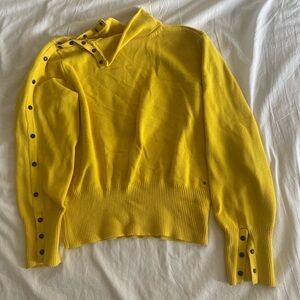 TOMMY HILFIGER yellow Button-Detail Women's Sweater